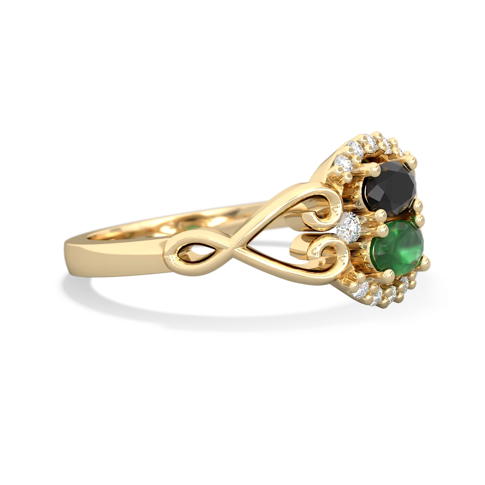 Onyx Love Nest 14K Yellow Gold ring R5860