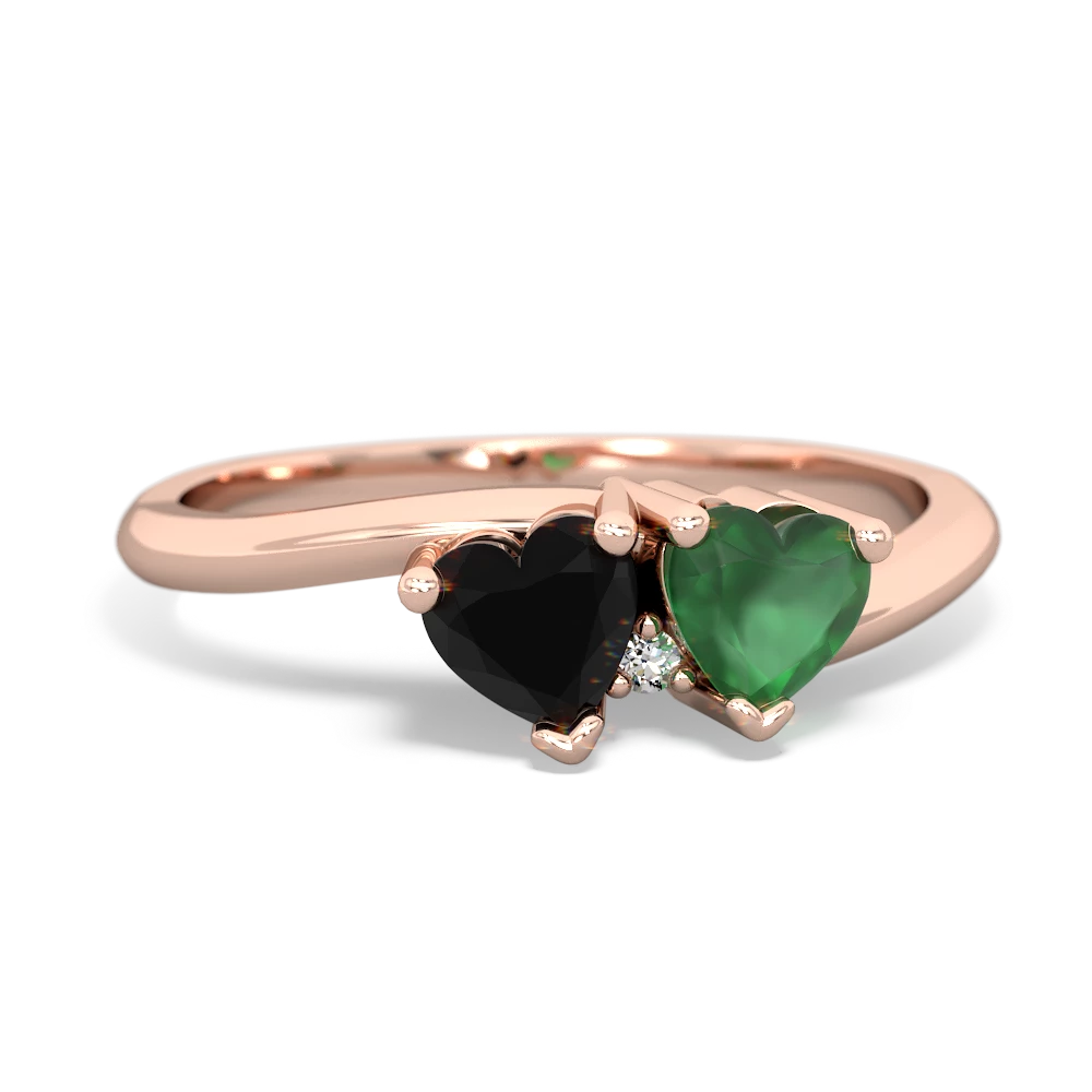 Onyx Sweethearts 14K Rose Gold ring R5260