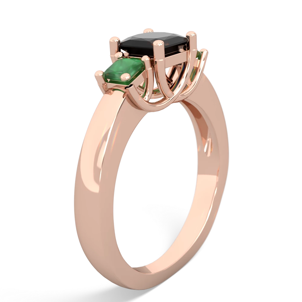 Onyx Three Stone Trellis 14K Rose Gold ring R4015