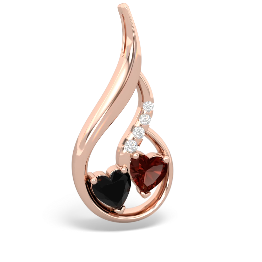 Onyx Keepsake Curves 14K Rose Gold pendant P5450