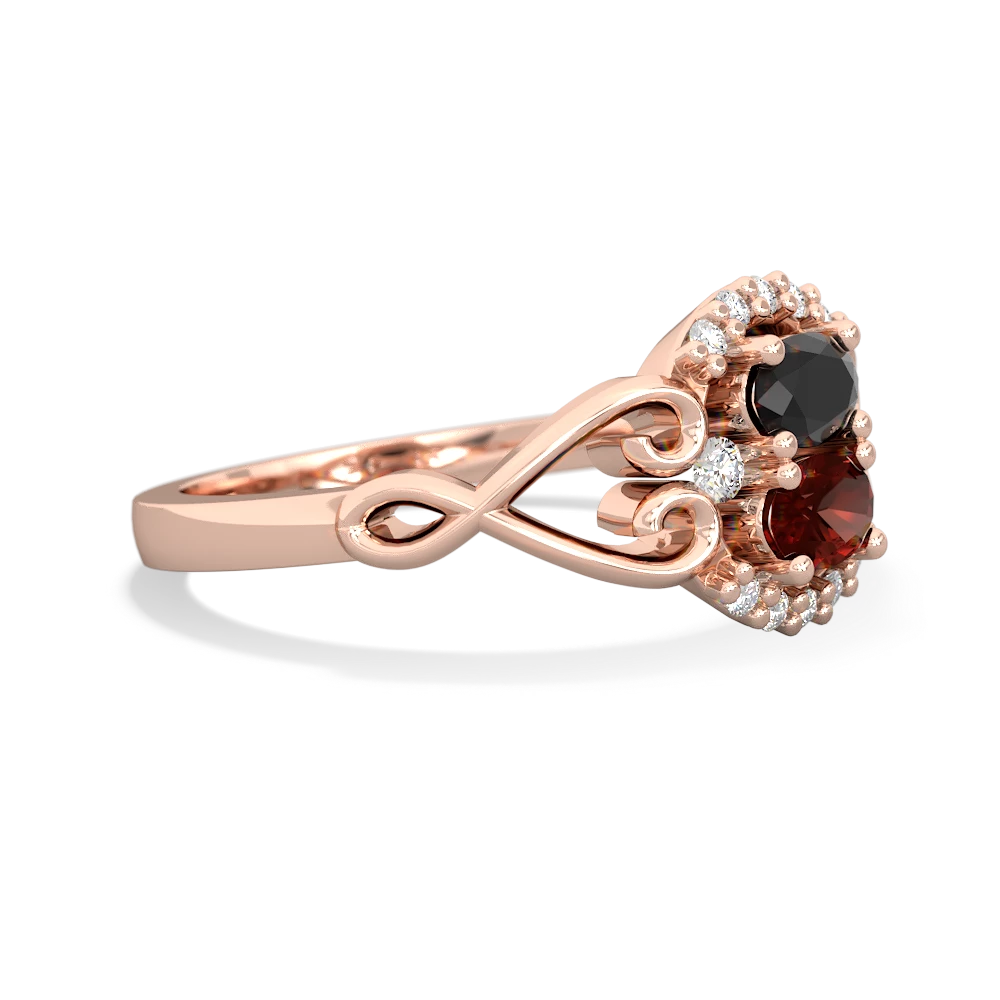 Onyx Love Nest 14K Rose Gold ring R5860