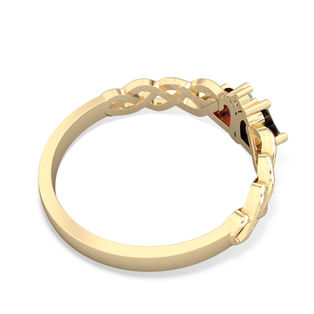 Onyx Heart To Heart Braid 14K Yellow Gold ring R5870