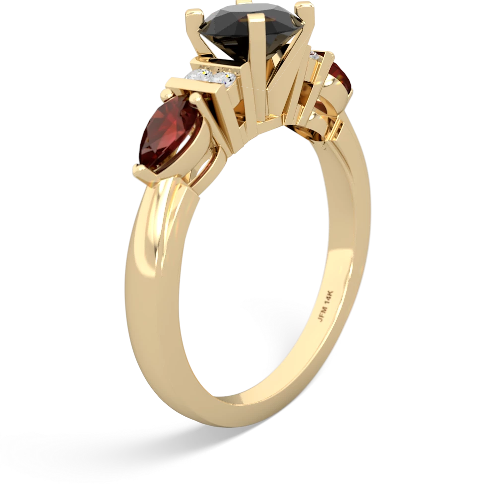 Onyx 6Mm Round Eternal Embrace Engagement 14K Yellow Gold ring R2005