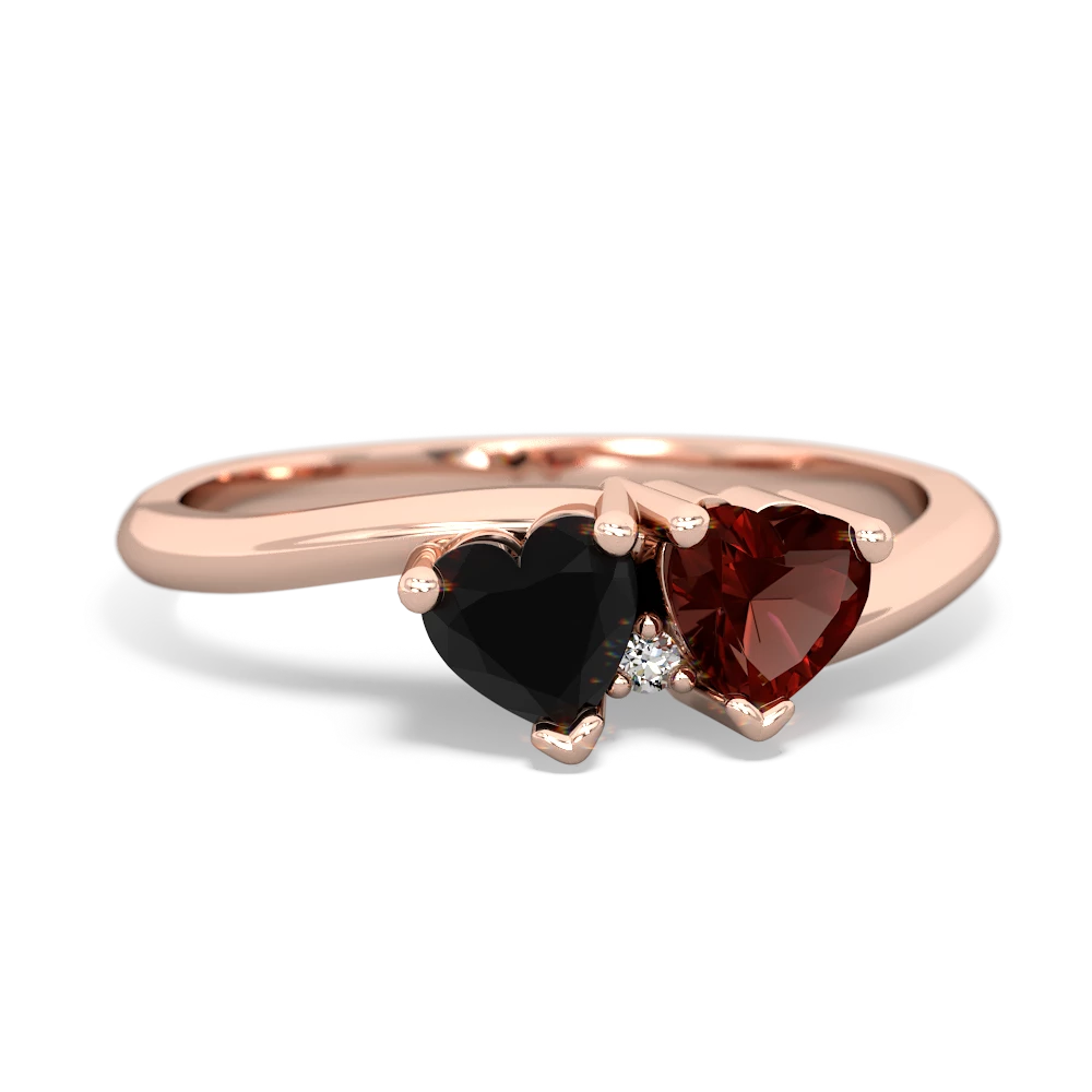 Onyx Sweethearts 14K Rose Gold ring R5260