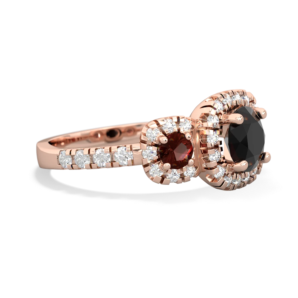 Onyx Regal Halo 14K Rose Gold ring R5350