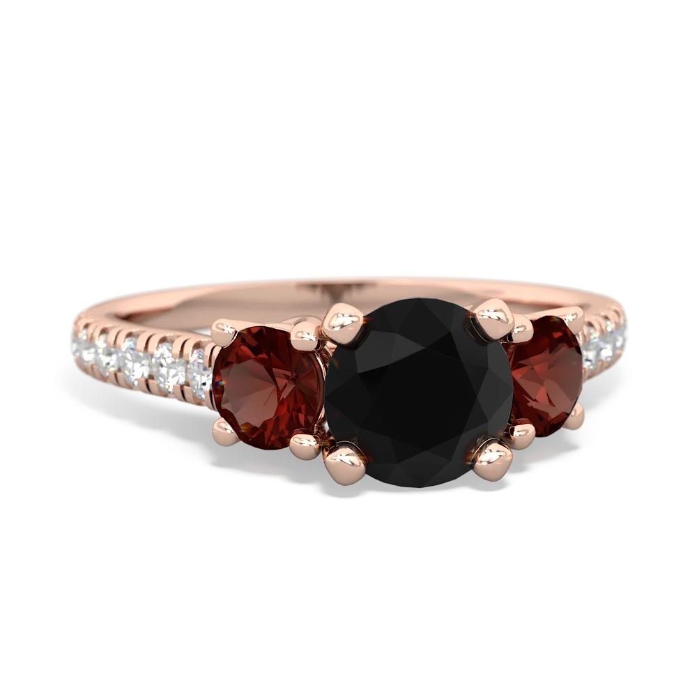 Onyx Pave Trellis 14K Rose Gold ring R5500