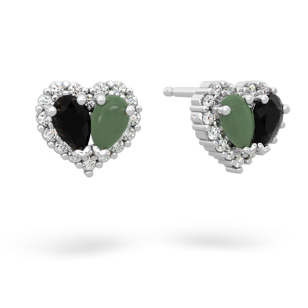 Onyx Halo 14K White Gold earrings E7008