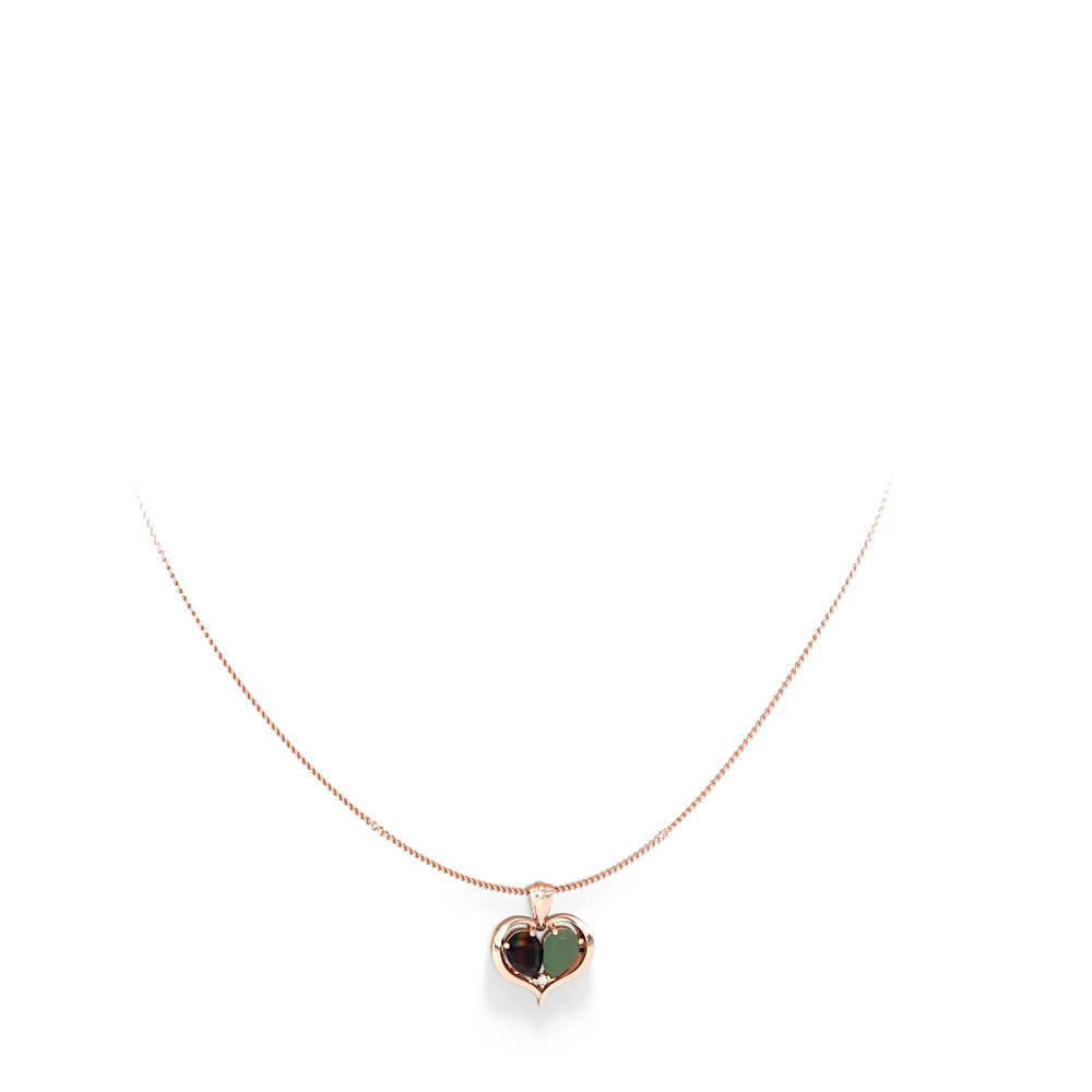 Onyx Two Become One 14K Rose Gold pendant P5330