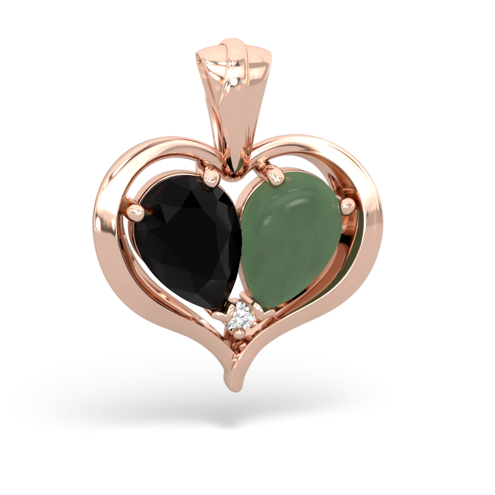 Onyx Two Become One 14K Rose Gold pendant P5330