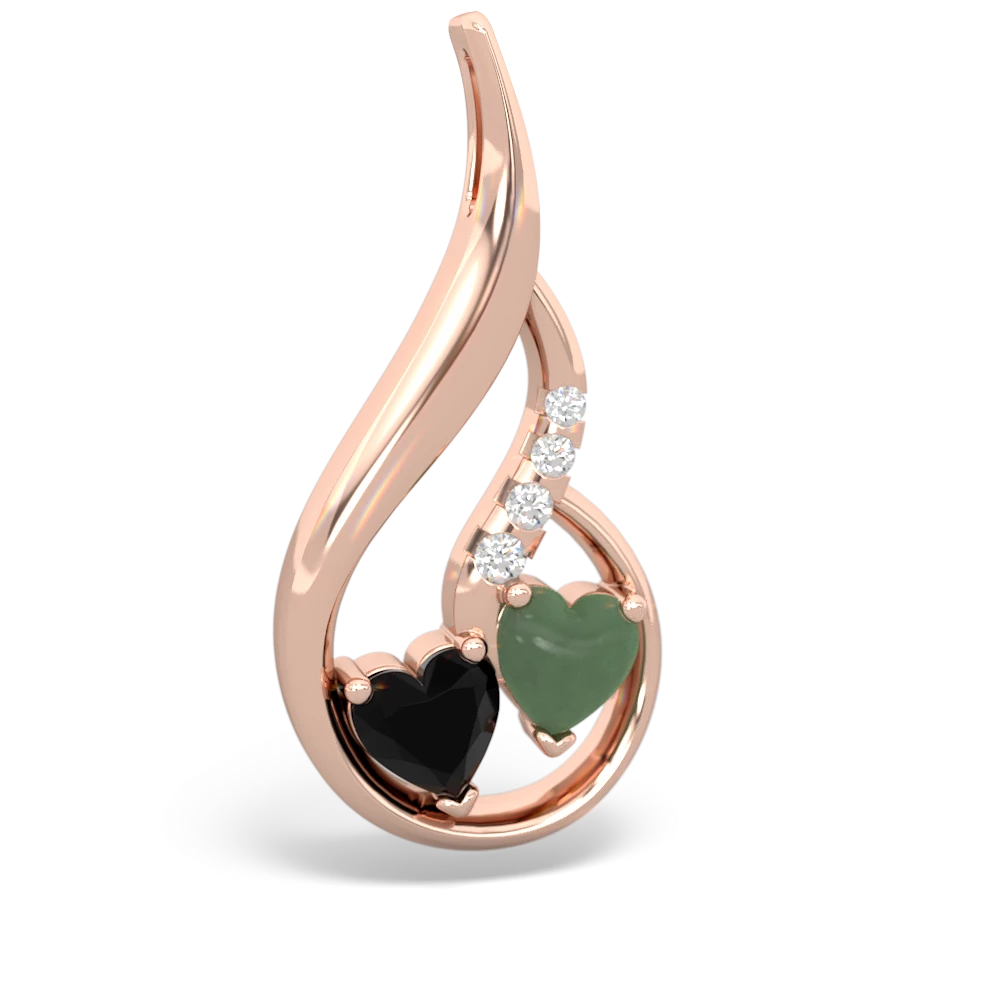 Onyx Keepsake Curves 14K Rose Gold pendant P5450