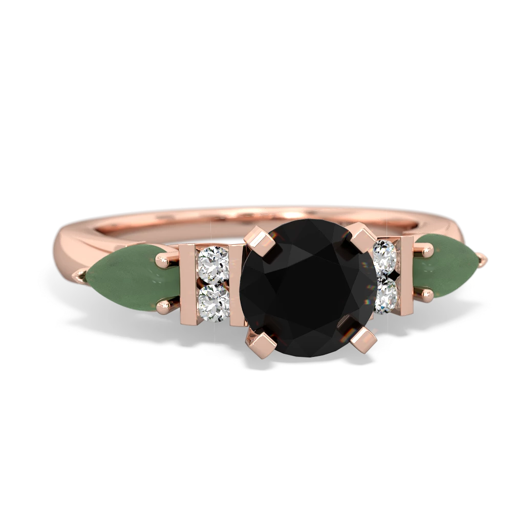 Onyx 6Mm Round Eternal Embrace Engagement 14K Rose Gold ring R2005