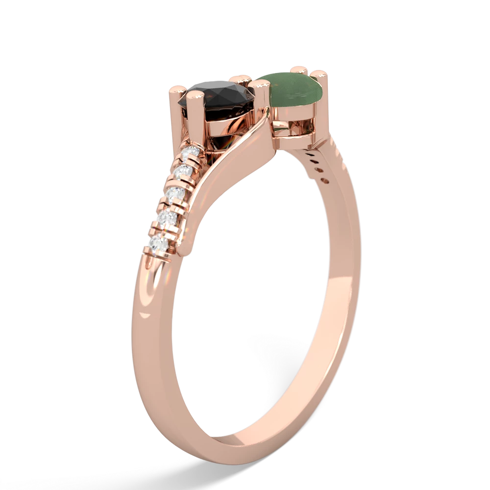 Onyx Infinity Pave Two Stone 14K Rose Gold ring R5285