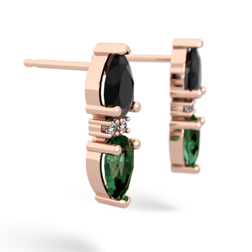 Onyx Bowtie Drop 14K Rose Gold earrings E0865