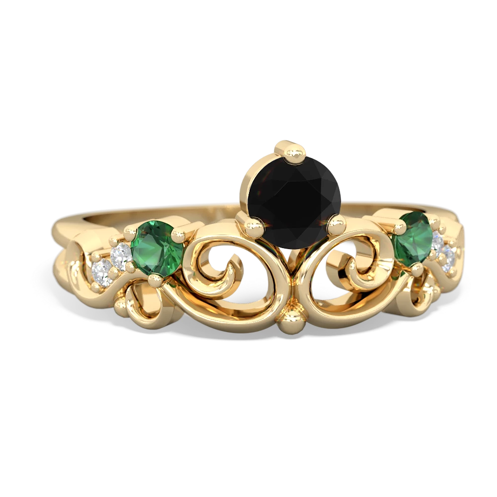 Onyx Crown Keepsake 14K Yellow Gold ring R5740