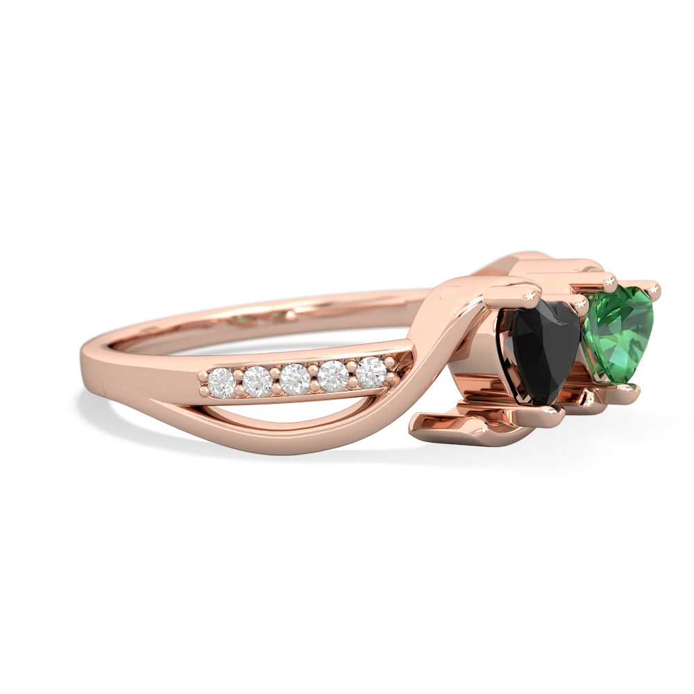 Onyx Side By Side 14K Rose Gold ring R3090