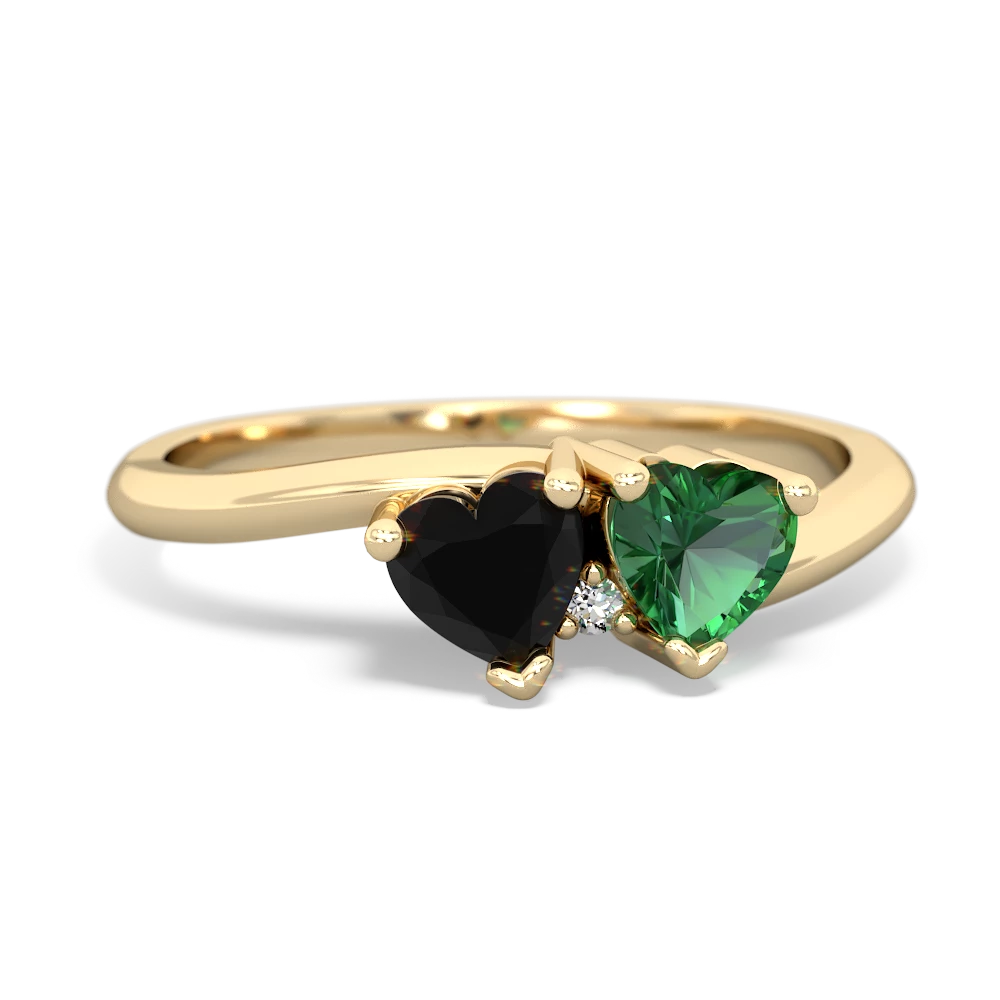 Onyx Sweethearts 14K Yellow Gold ring R5260