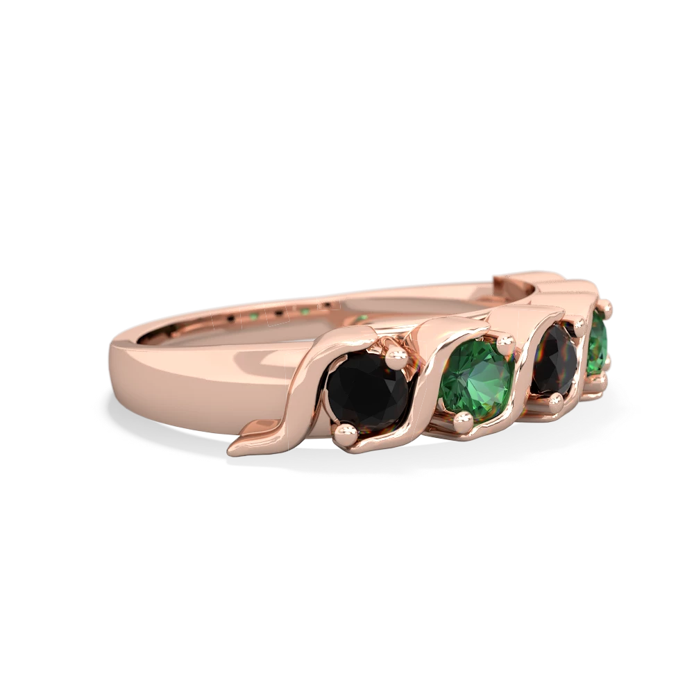 Onyx Anniversary Band 14K Rose Gold ring R2089