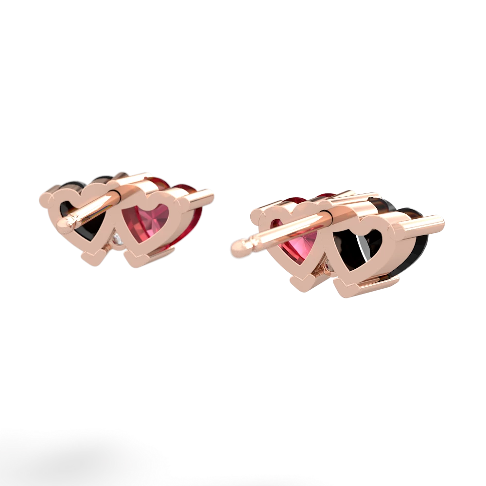 Onyx Sweethearts 14K Rose Gold earrings E5260