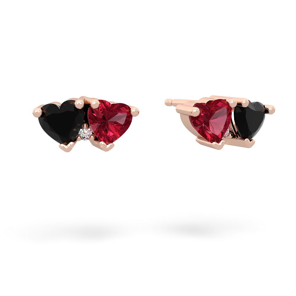 Onyx Sweethearts 14K Rose Gold earrings E5260