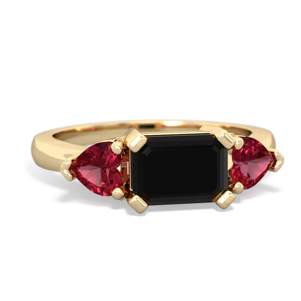 Onyx Three Stone 14K Yellow Gold ring R5235