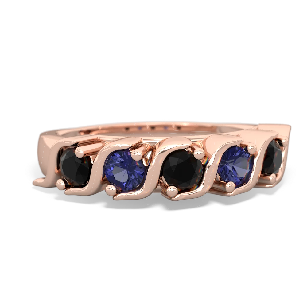 Onyx Anniversary Band 14K Rose Gold ring R2089