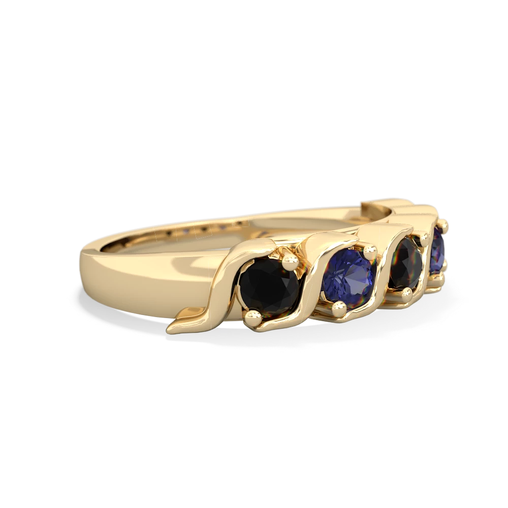 Onyx Anniversary Band 14K Yellow Gold ring R2089