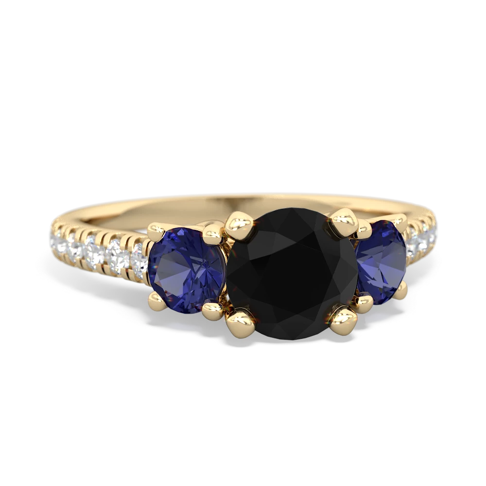 Onyx Pave Trellis 14K Yellow Gold ring R5500