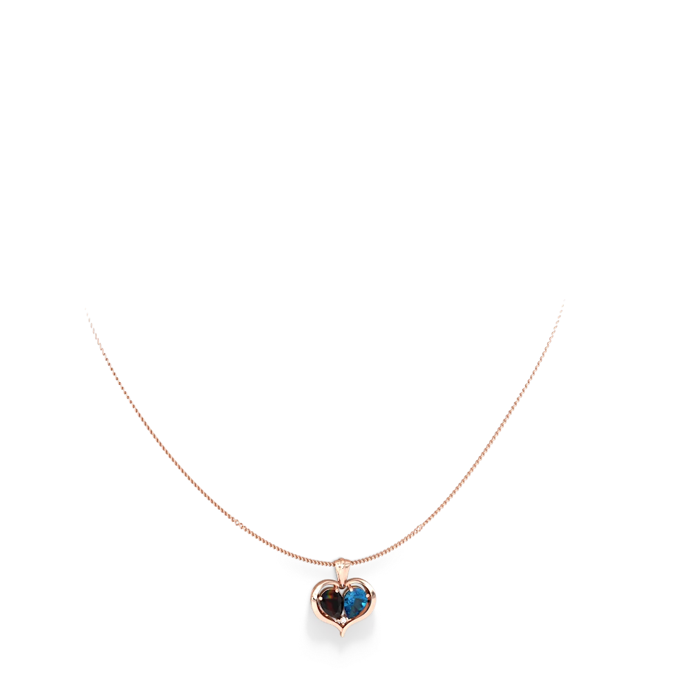 Onyx Two Become One 14K Rose Gold pendant P5330