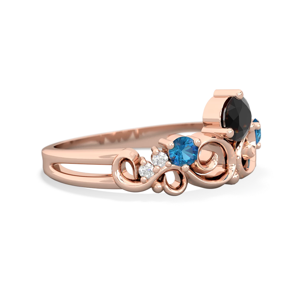 Onyx Crown Keepsake 14K Rose Gold ring R5740