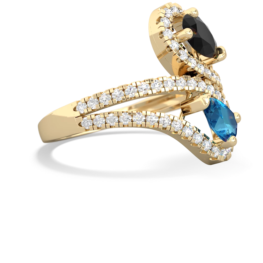 Onyx Diamond Dazzler 14K Yellow Gold ring R3000