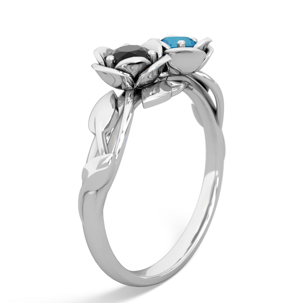 Onyx Rose Garden 14K White Gold ring R5510