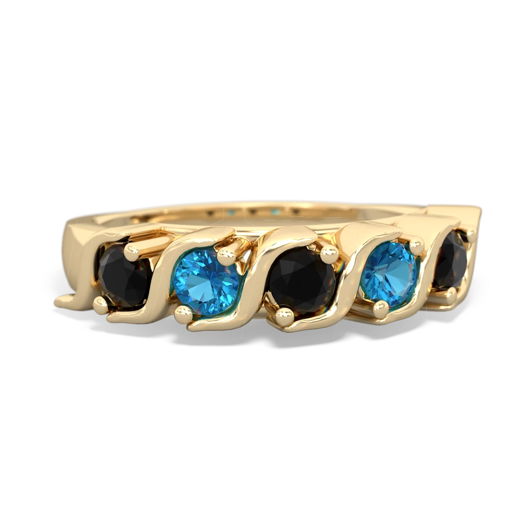 Onyx Anniversary Band 14K Yellow Gold ring R2089