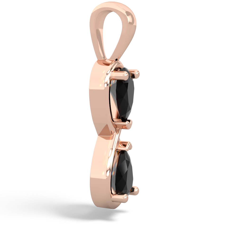 Onyx Infinity 14K Rose Gold pendant P5050