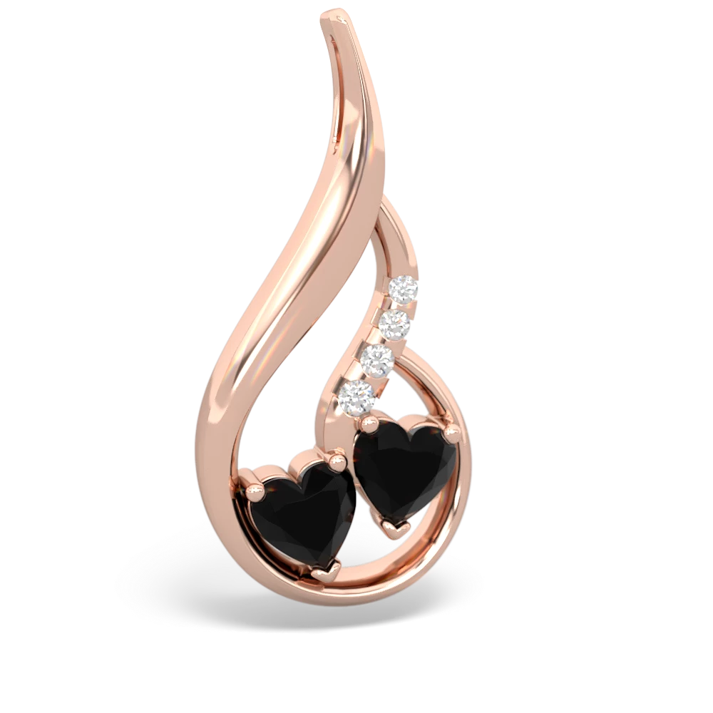 Onyx Keepsake Curves 14K Rose Gold pendant P5450