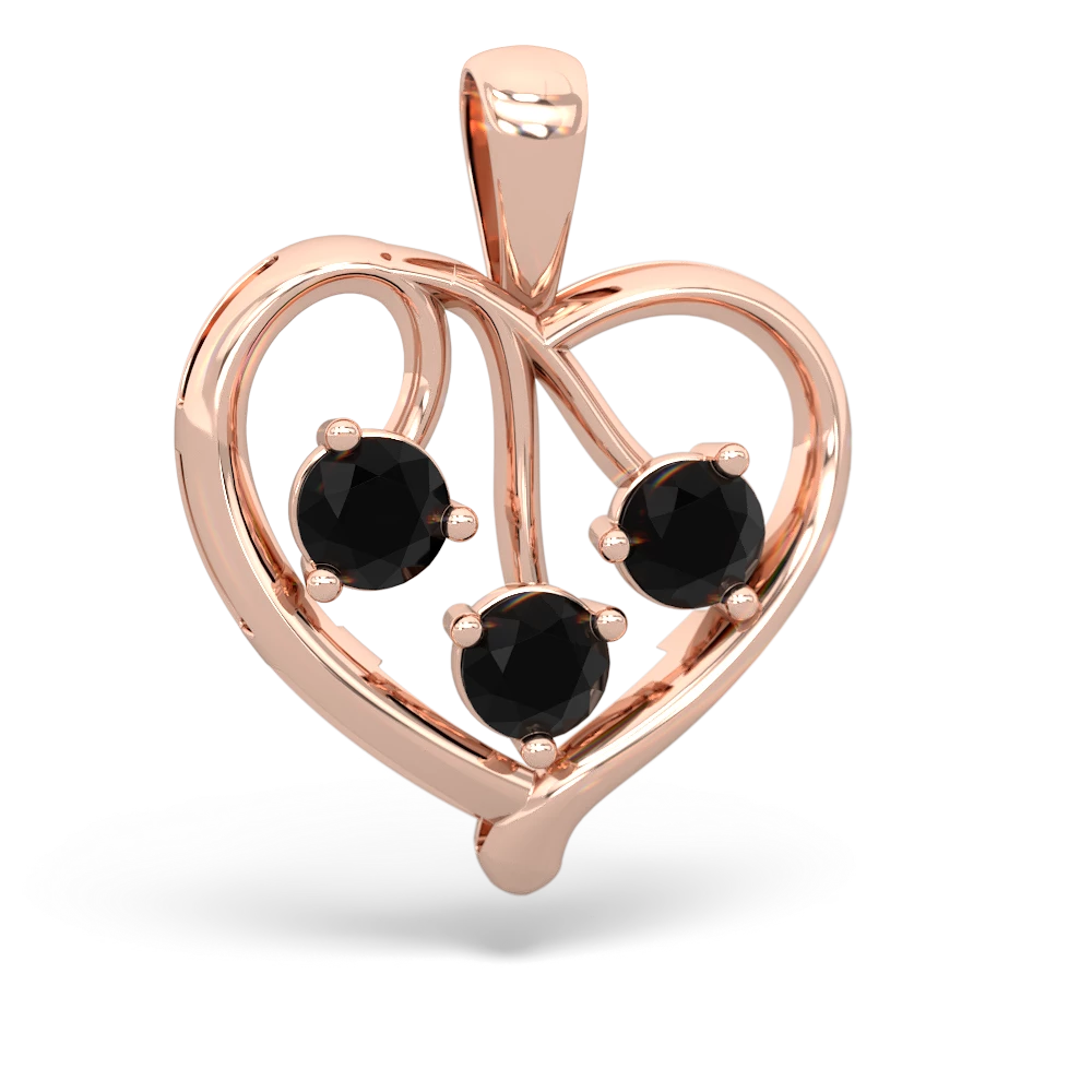 Emerald Glowing Heart 14K Rose Gold pendant P2233