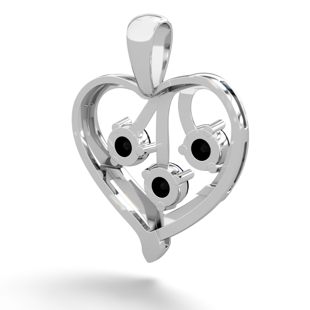 Amethyst Glowing Heart 14K White Gold pendant P2233