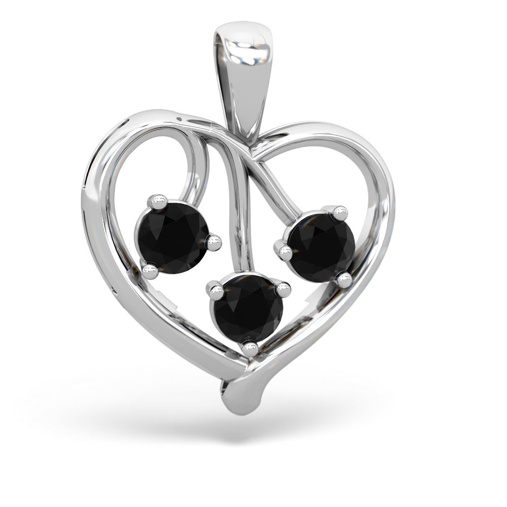 Amethyst Glowing Heart 14K White Gold pendant P2233