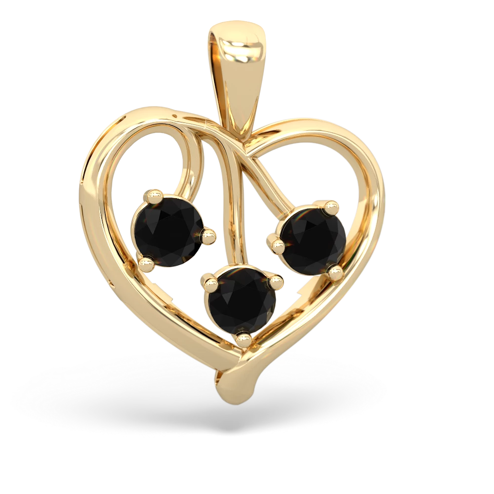 White Topaz Glowing Heart 14K Yellow Gold pendant P2233