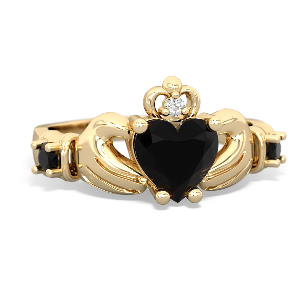 Lab Ruby Claddagh Keepsake 14K Yellow Gold ring R5245