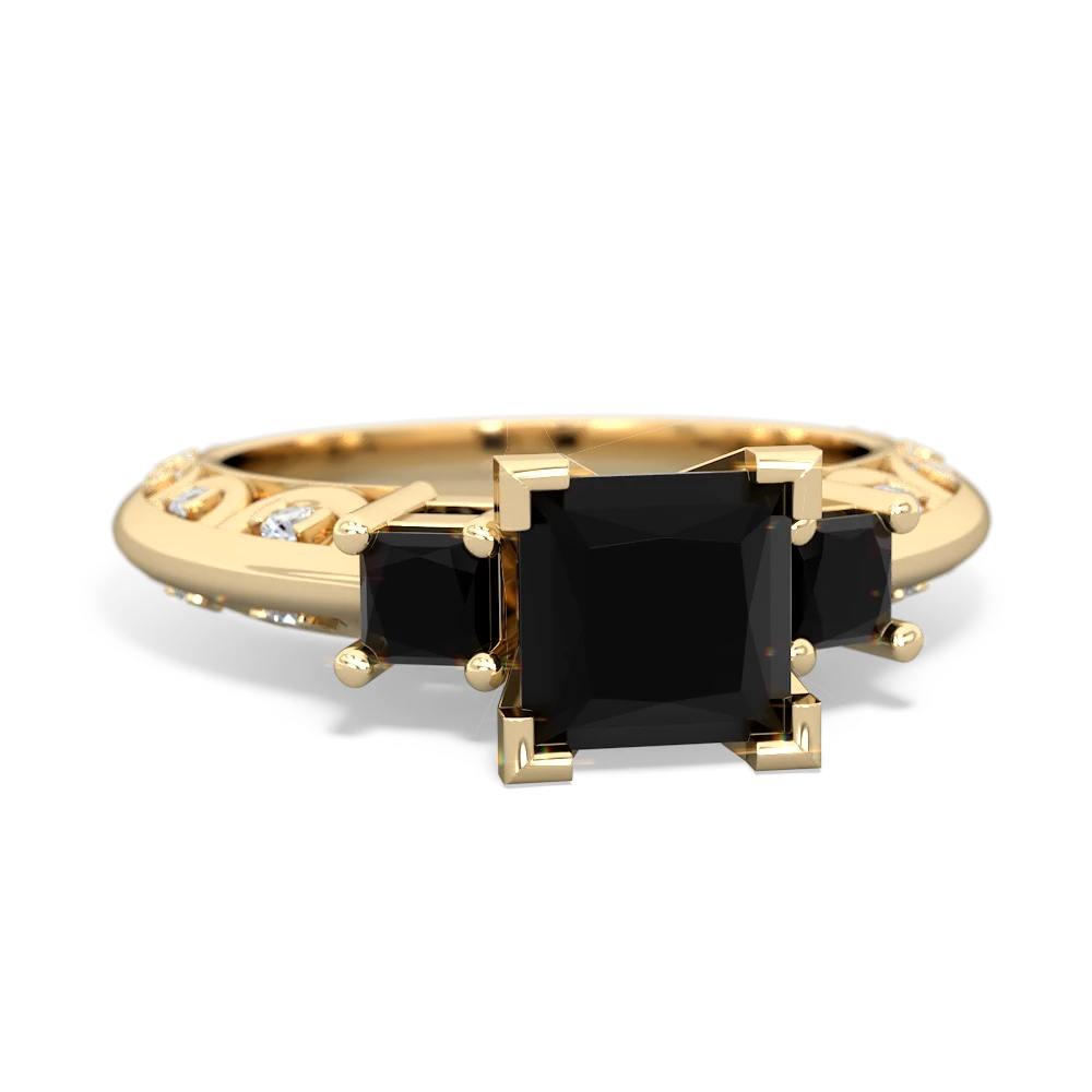 Onyx Eternal Embrace Engagement 14K Yellow Gold ring C2001