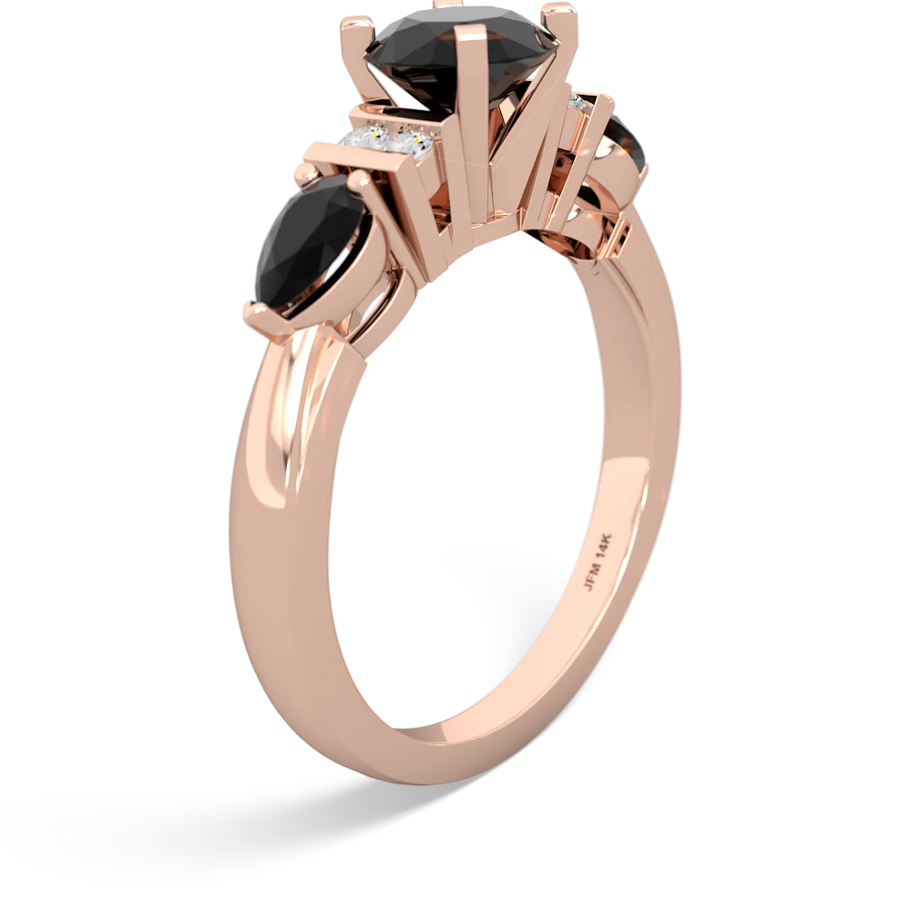 Jade 6Mm Round Eternal Embrace Engagement 14K Rose Gold ring R2005