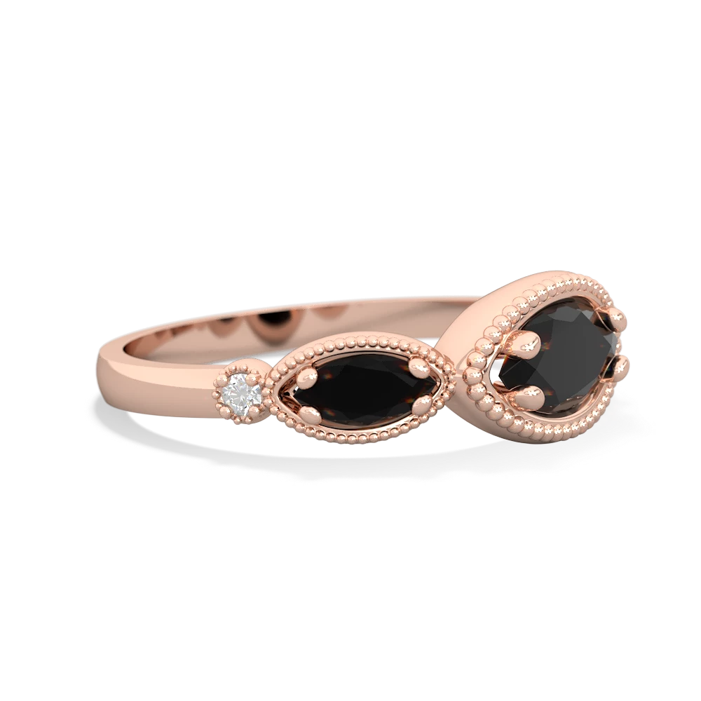 Sapphire Milgrain Marquise 14K Rose Gold ring R5700