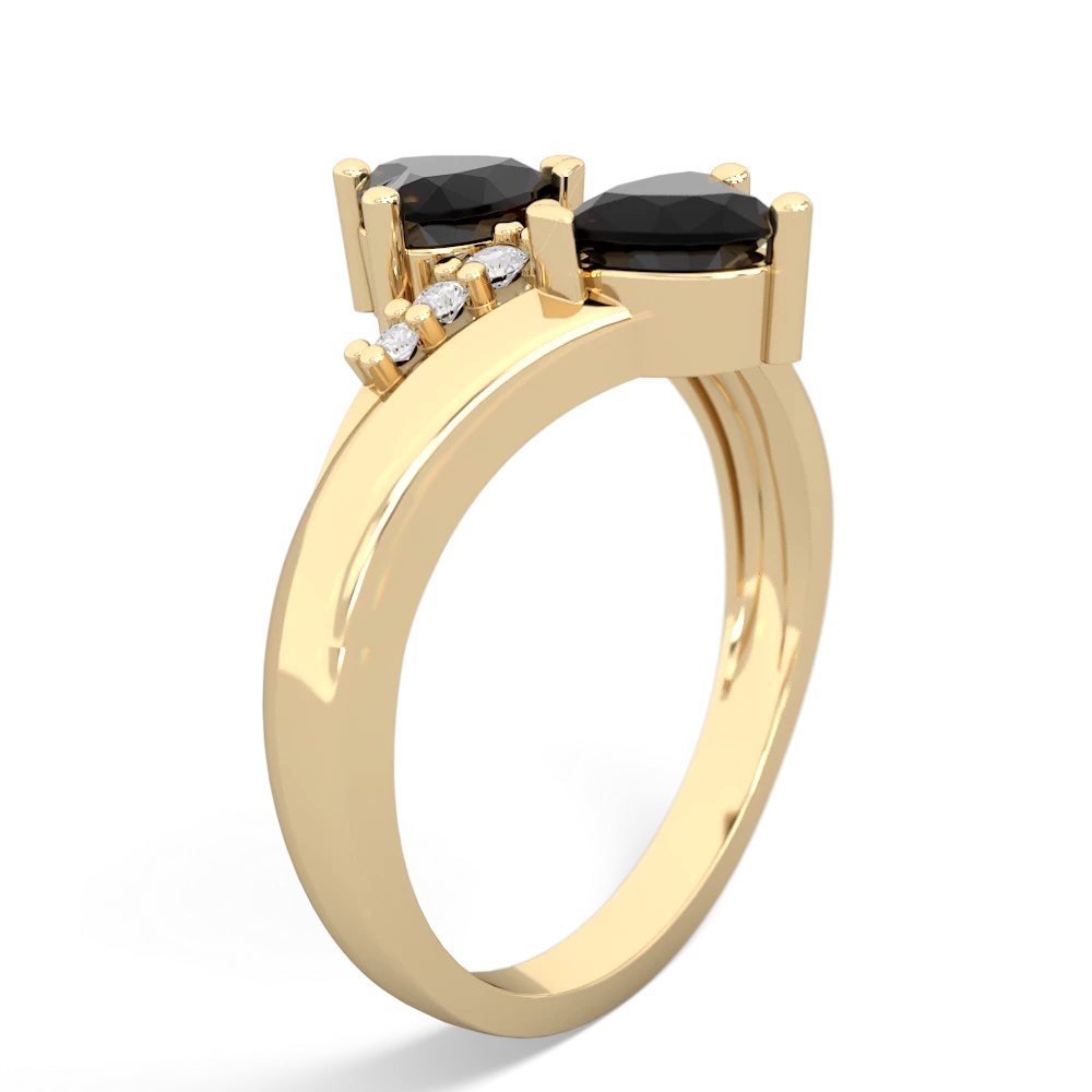 Onyx Heart To Heart 14K Yellow Gold ring R2064