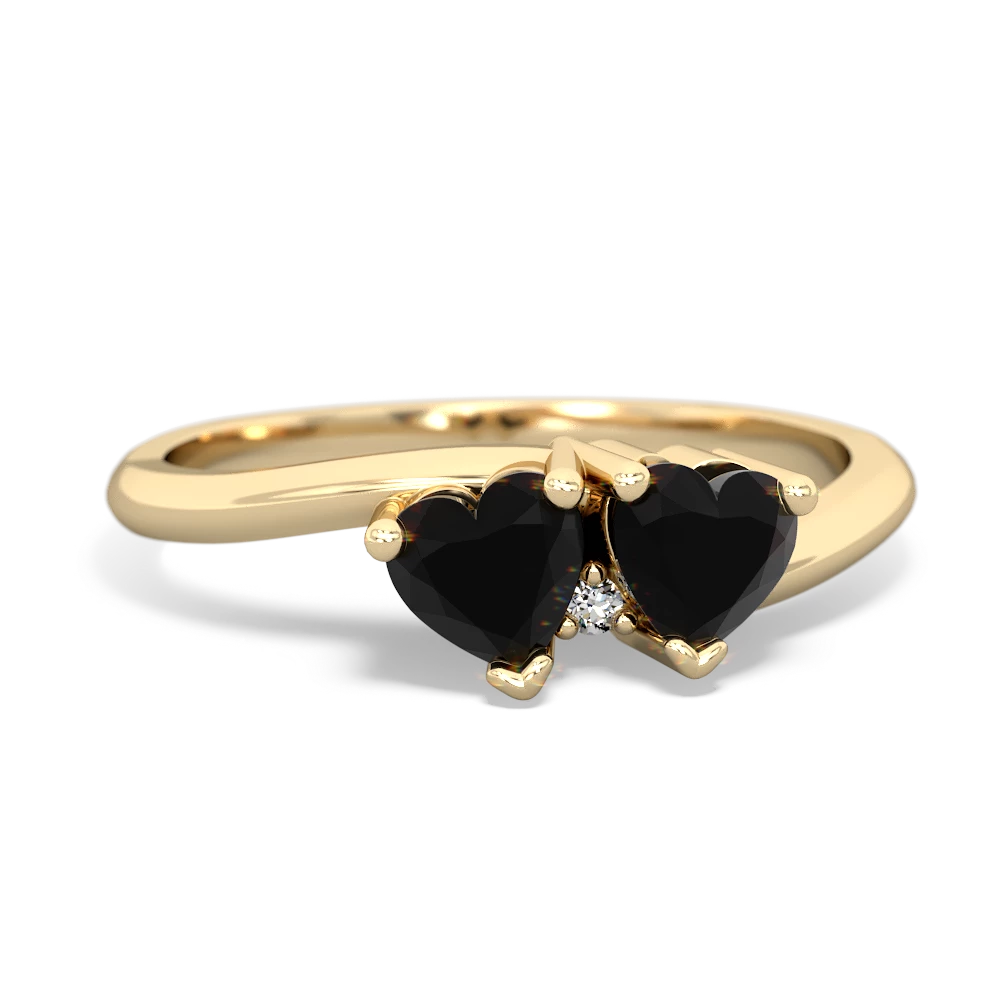 Onyx Sweethearts 14K Yellow Gold ring R5260