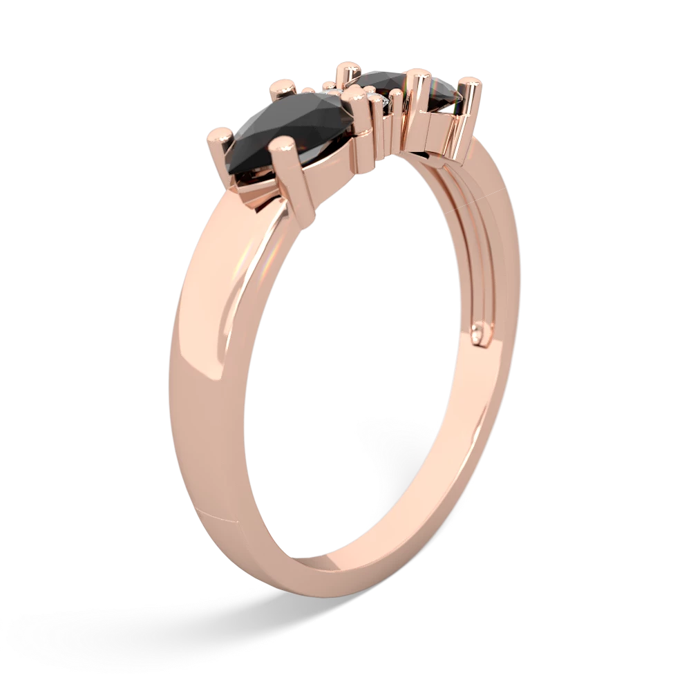 Onyx Pear Bowtie 14K Rose Gold ring R0865