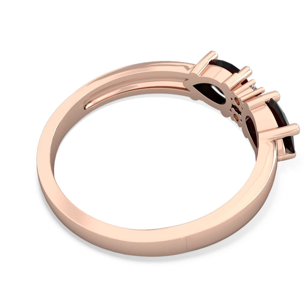 Onyx Pear Bowtie 14K Rose Gold ring R0865