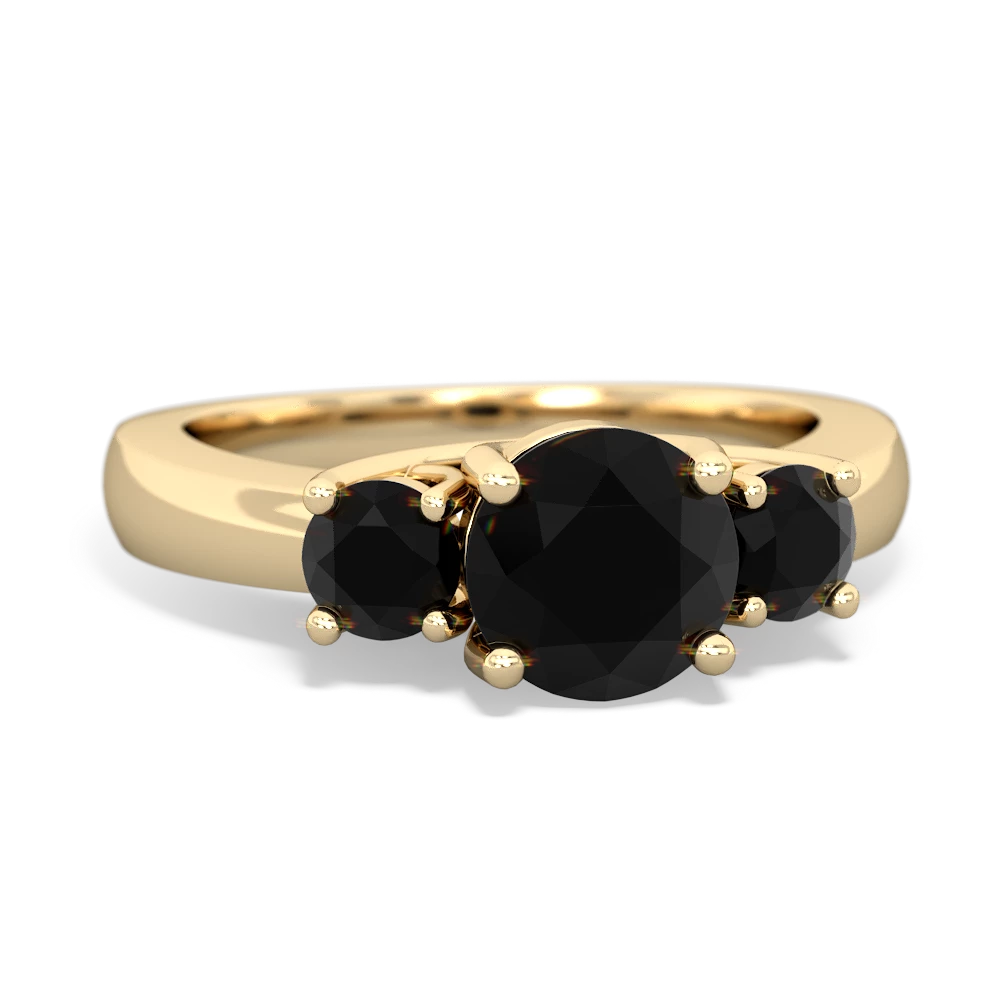 Alexandrite Three Stone Round Trellis 14K Yellow Gold ring R4018