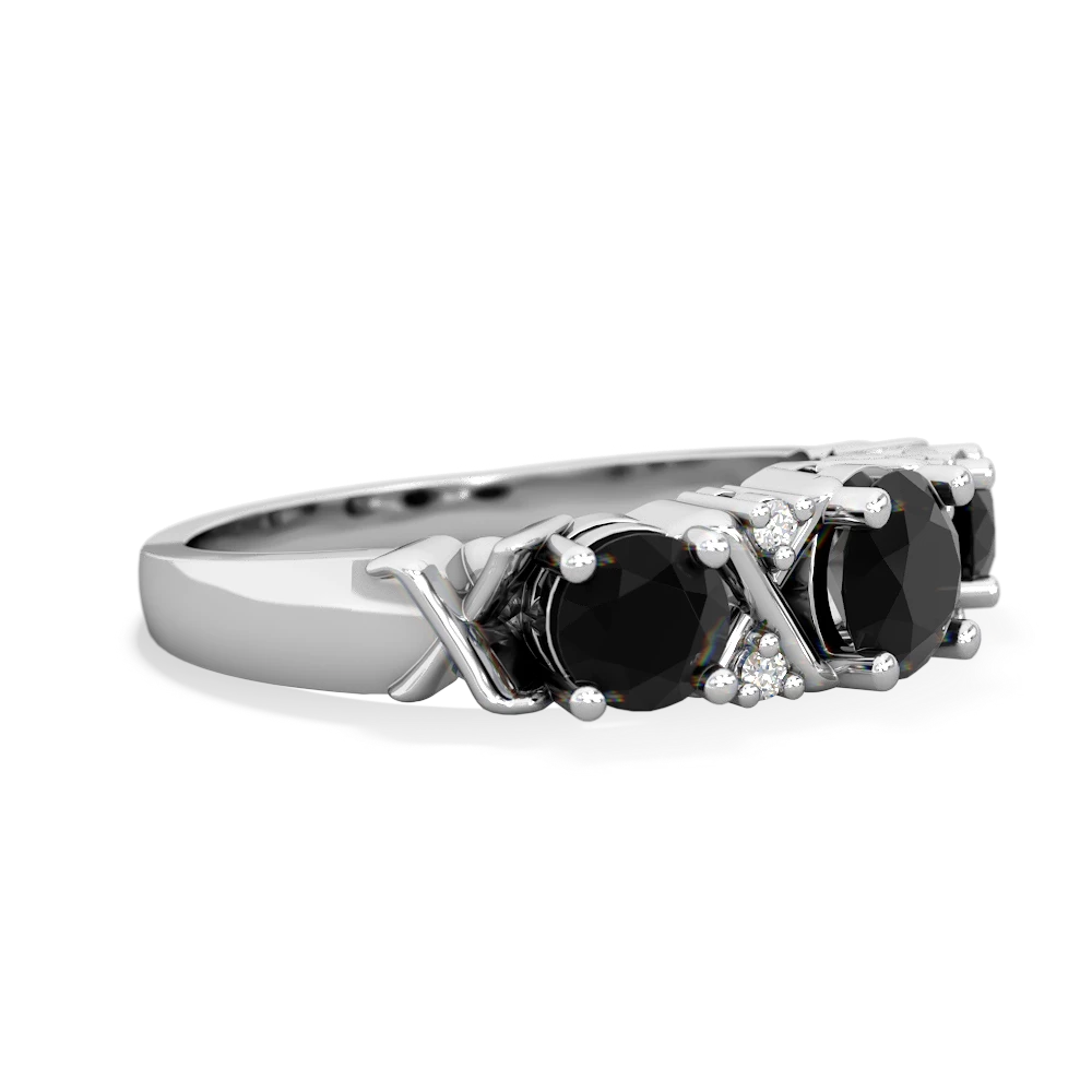 Garnet Hugs And Kisses 14K White Gold ring R5016