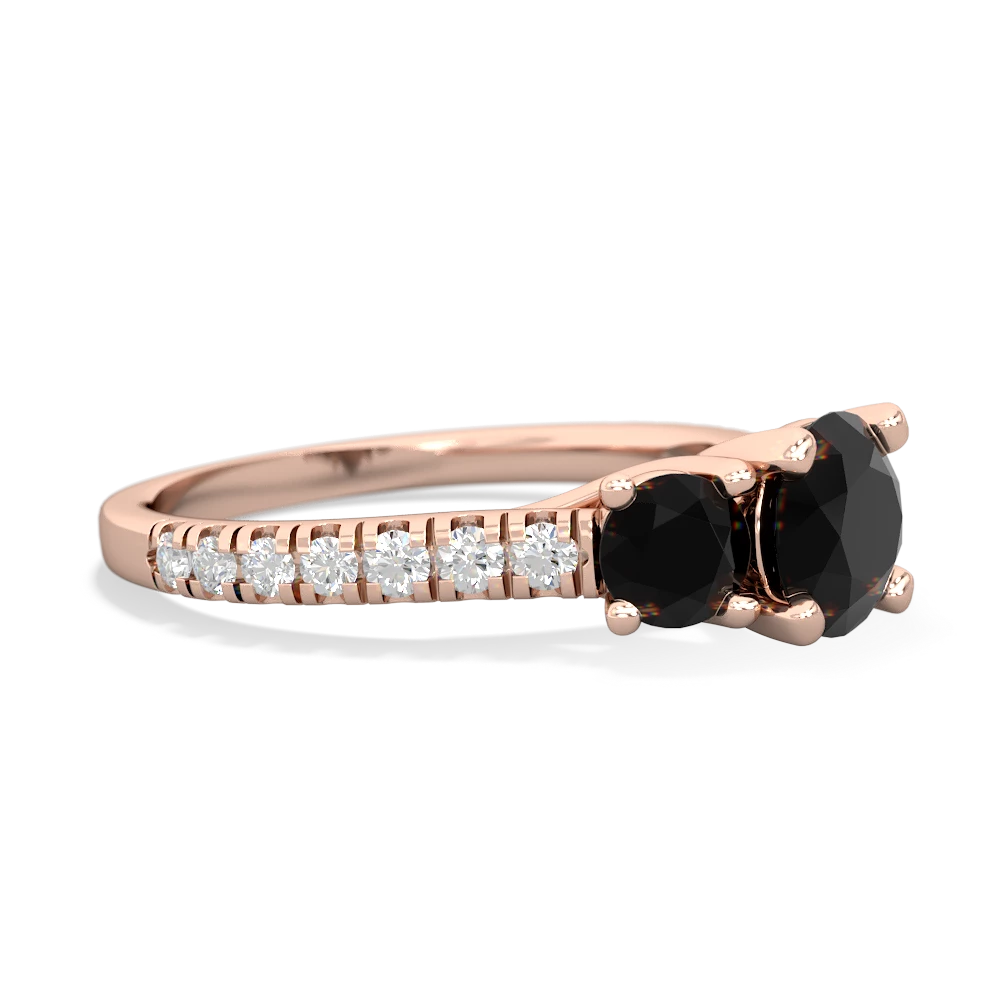 Lab Sapphire Pave Trellis 14K Rose Gold ring R5500