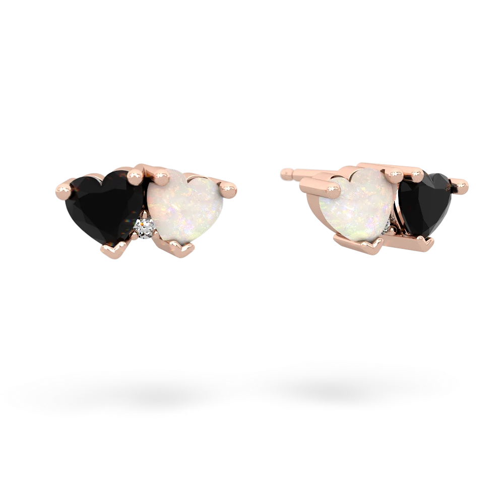 Onyx Sweethearts 14K Rose Gold earrings E5260